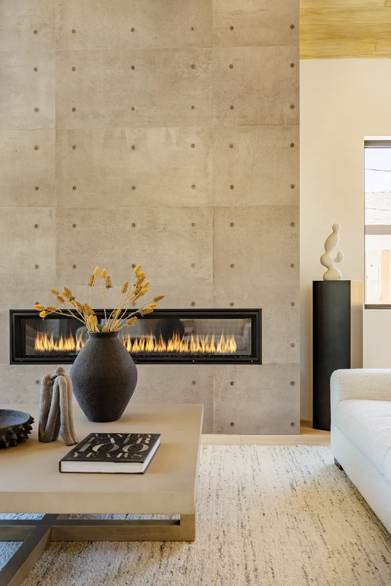 Living room with fireplace — New Build, Costa Mesa real estate photography