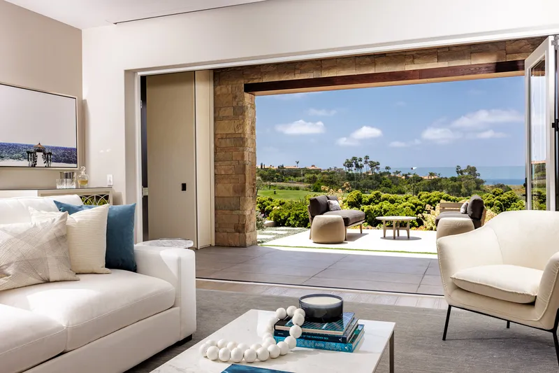 Living room with golf course view — Monarch Beach South, Dana Point real estate photography