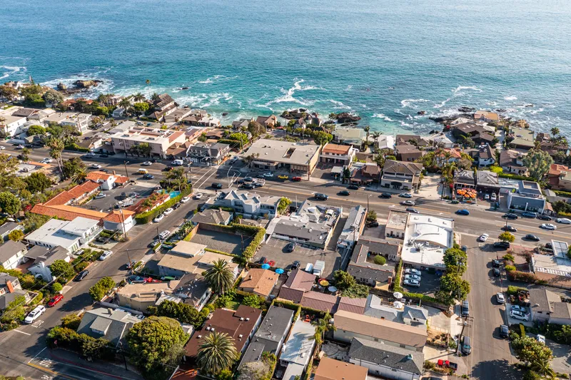Drone exterior view — Bungalow, Laguna Beach real estate photography