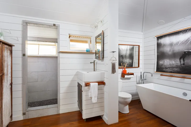 Primary bathroom detail — Bungalow, Laguna Beach real estate photography