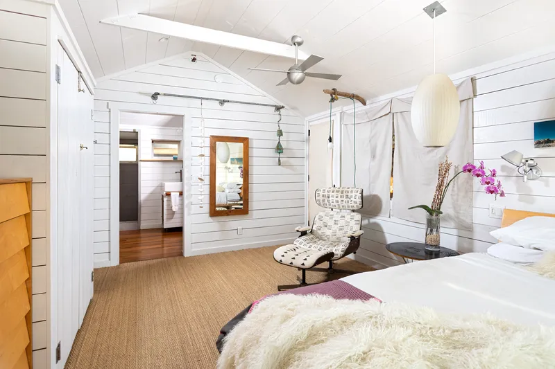 Primary bedroom detail — Bungalow, Laguna Beach real estate photography
