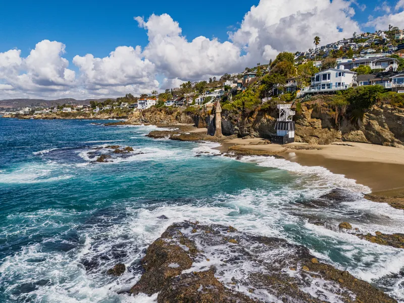 Aerial view of the Victoria Beach coastline — Laguna Beach real estate photography