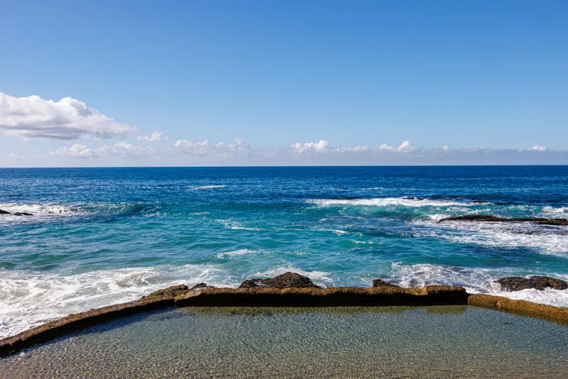 The Mermaid Pool at high tide — Laguna Beach real estate photography