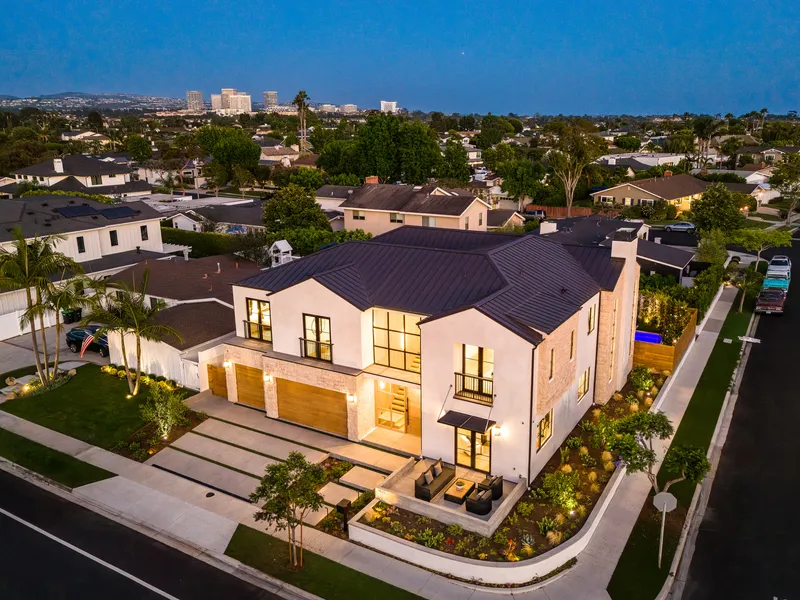 Aerial view near Fashion Island — Dover Shores, Newport Beach real estate photography