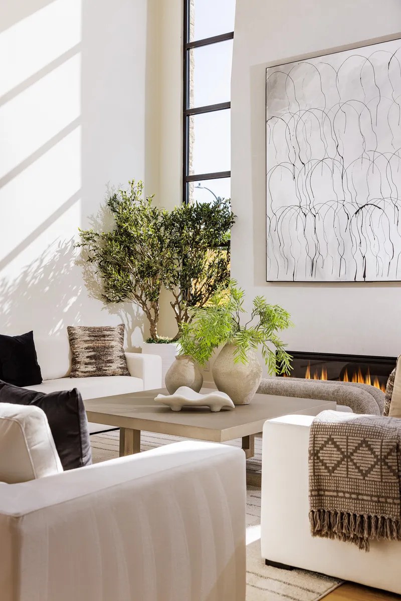 Living room detail — Dover Shores, Newport Beach real estate photography