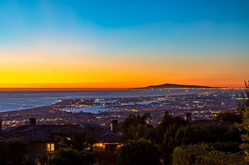 Sunset Newport Beach Harbor — twilight real estate photography, Newport Beach, Orange County, CA